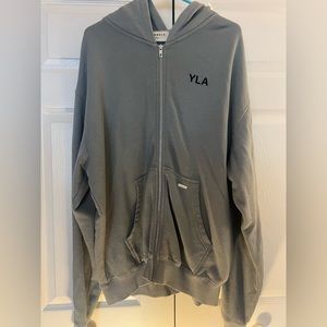 Young LA zip-up hoodie. Greyish/Blue - Large Men’s.